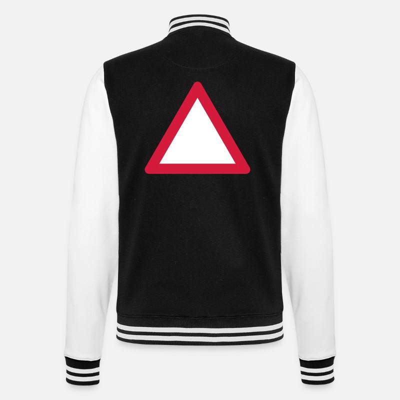 Blank Warning Triangle - College Sweat Jacket - black/white