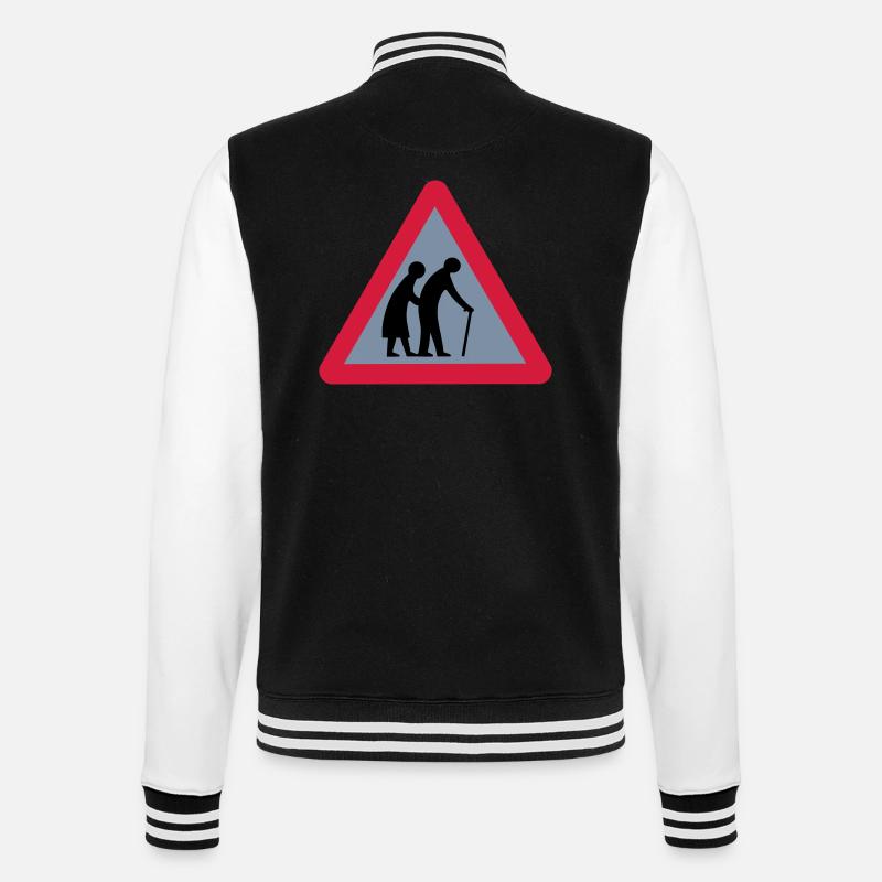 old folks - College-Sweatjacke - Schwarz/Weiß