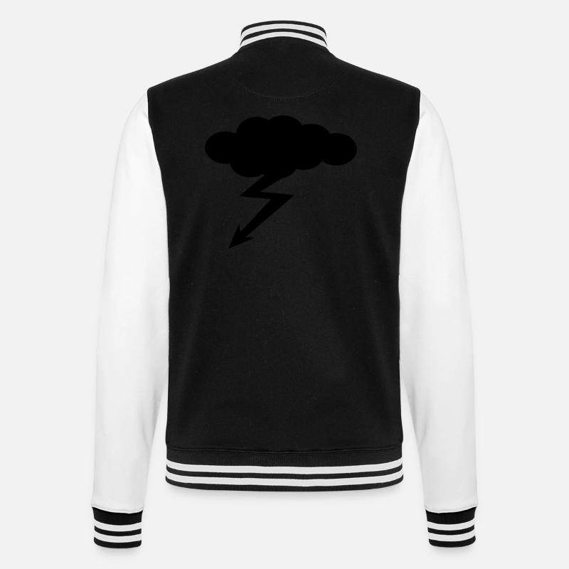 Clouds and Flash - College Sweat Jacket - black/white
