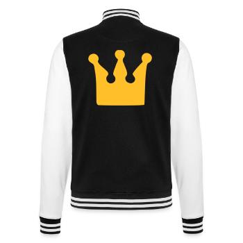 Krone - Crown - König - King - College-Sweatjacke - Schwarz/Weiß - Hinten - Marisol (170cm)