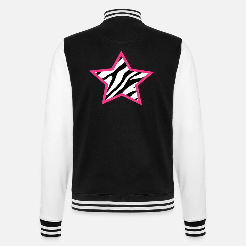 zebra star - College Sweat Jacket - black/white