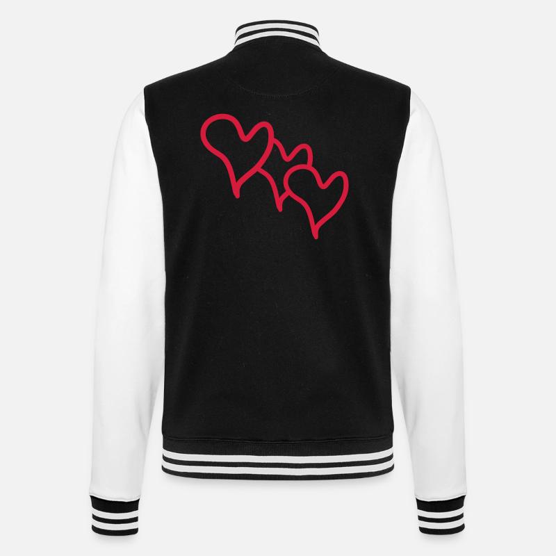 herzen - College-Sweatjacke - Schwarz/Weiß