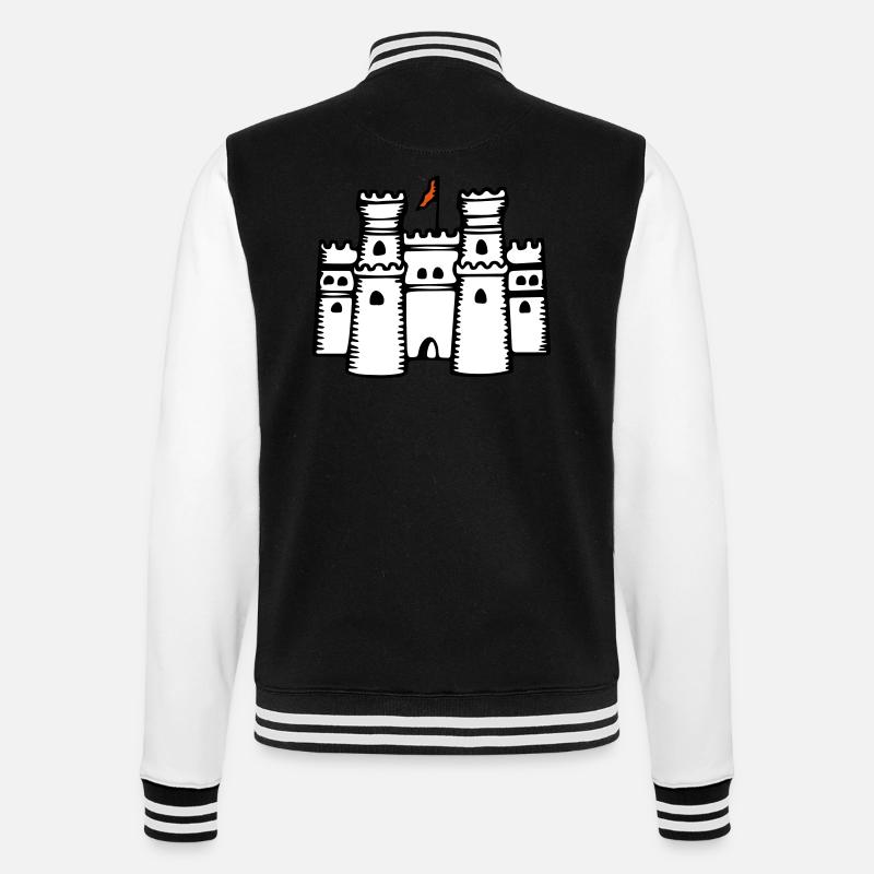 castle_ - College-Sweatjacke - Schwarz/Weiß