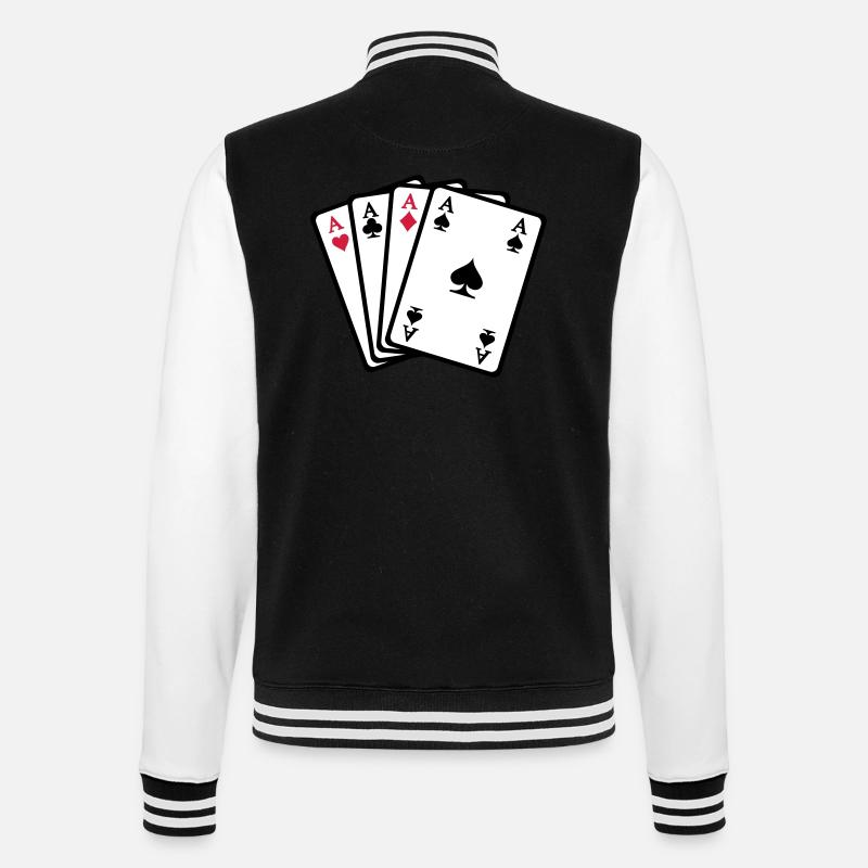 Poker - College-Sweatjacke - Schwarz/Weiß
