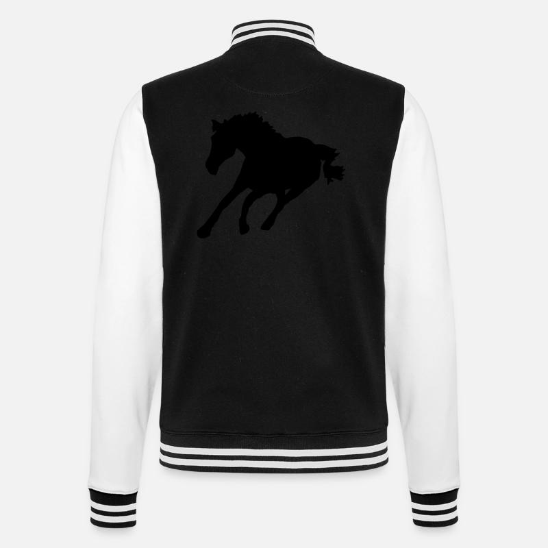 pferd - College-Sweatjacke - Schwarz/Weiß