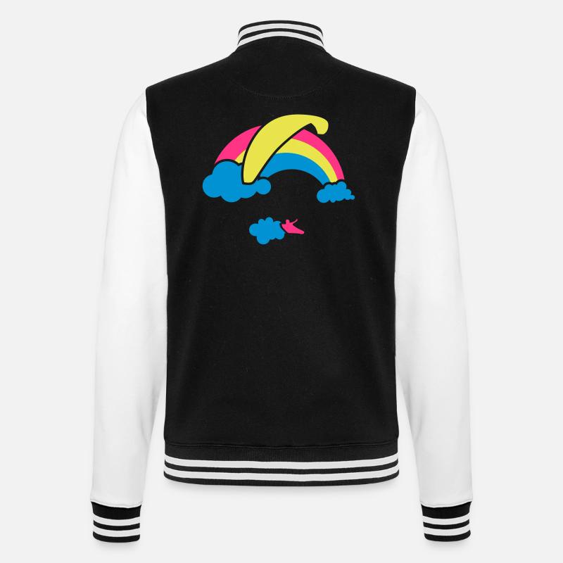 Rainbow & Clouds Paragliding - College Sweat Jacket - black/white