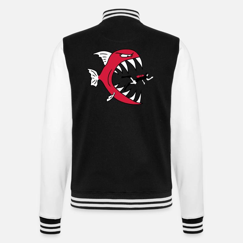 Monster Fish Eats Diver - Veste Teddy - noir/blanc