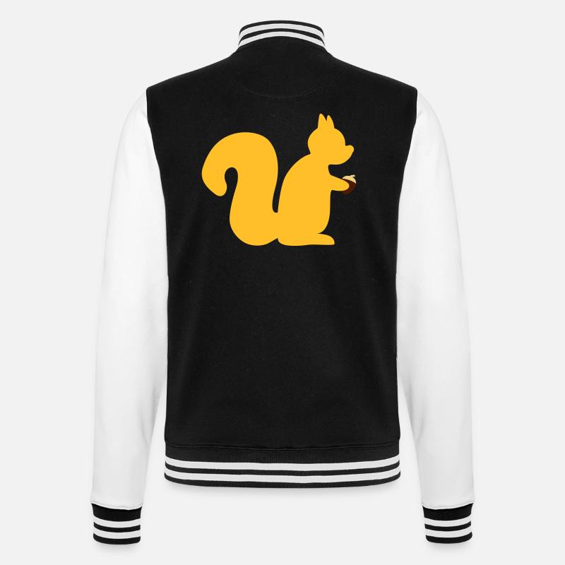 squirrel with a nut - College Sweat Jacket - black/white