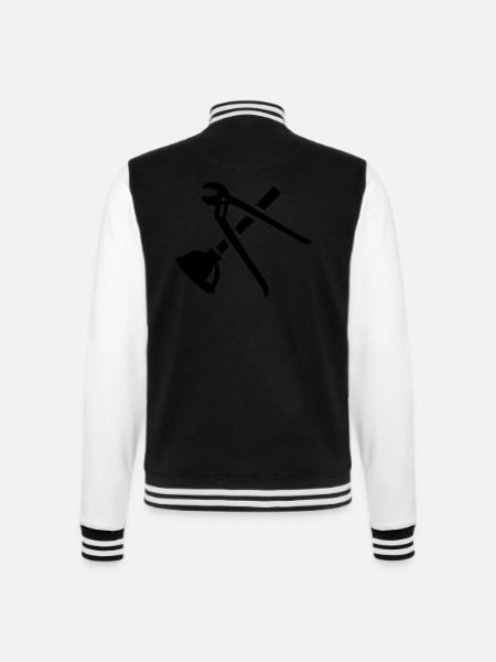 Klempner - College-Sweatjacke - Schwarz/Weiß