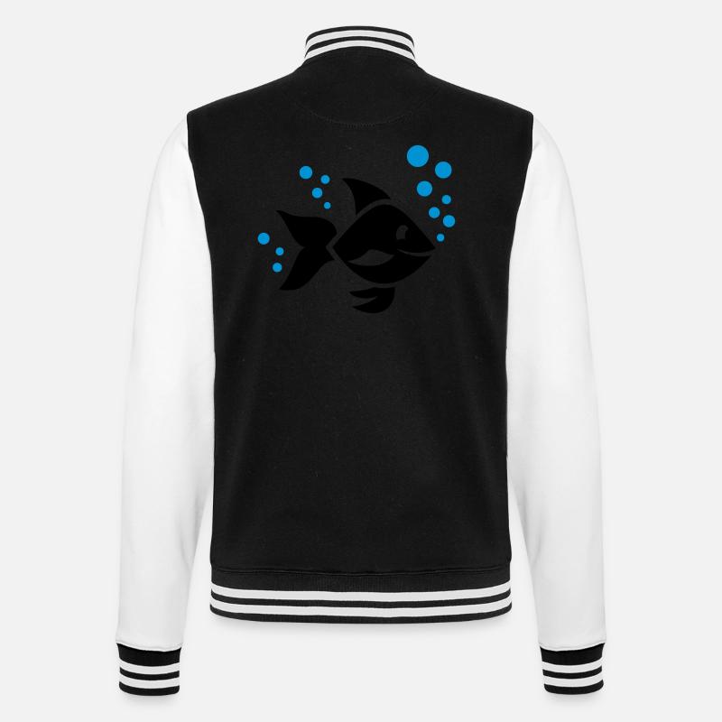Poisson - Veste Teddy - noir/blanc