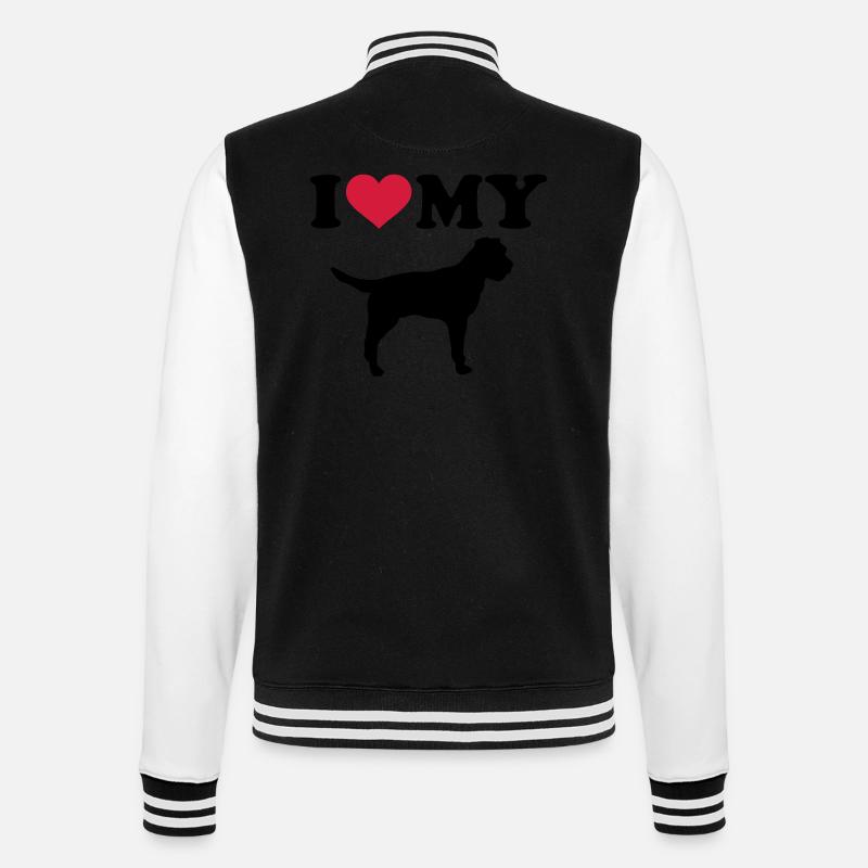 Border Terrier - College-Sweatjacke - Schwarz/Weiß