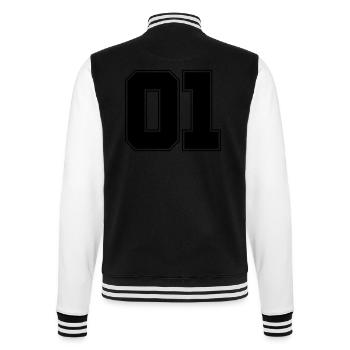 01 design - College-Sweatjacke - Schwarz/Weiß - Hinten - Marisol (170cm)