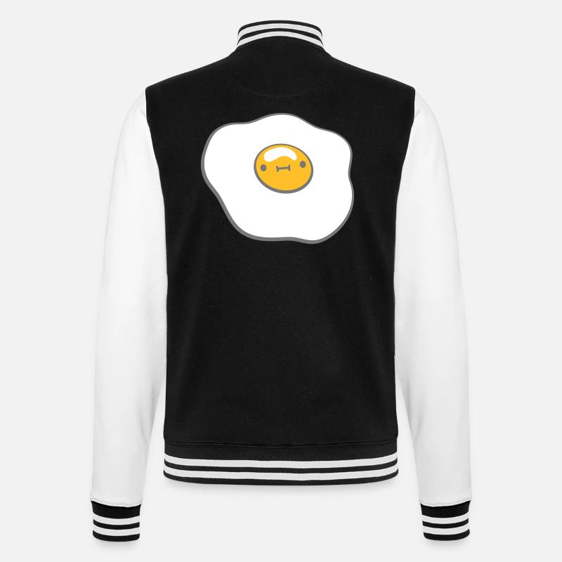 Fried egg with face - College Sweat Jacket - black/white