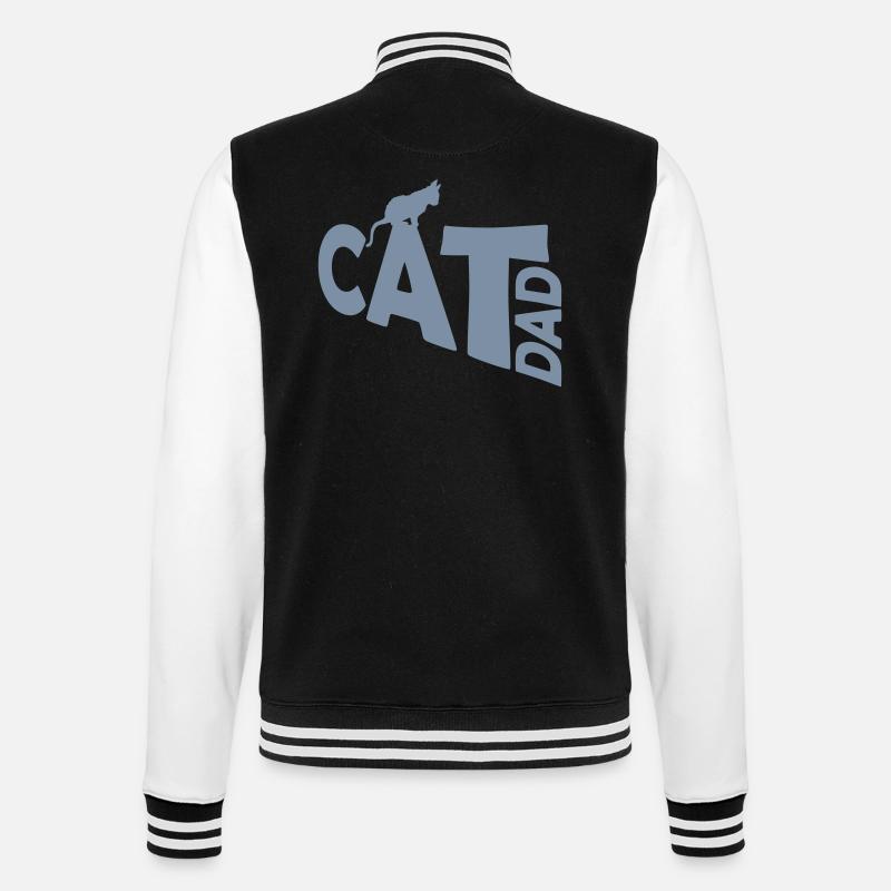 Cat Dad Logo Design - College Sweat Jacket - black/white