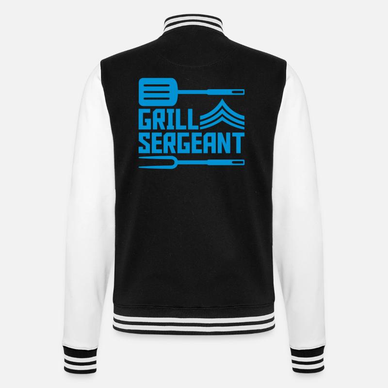 Grill Sergeant Pfannenwender Grillgabel - College-Sweatjacke - Schwarz/Weiß