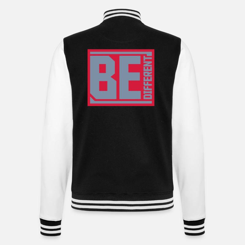 Soyez différent Logo Design - Veste Teddy - noir/blanc