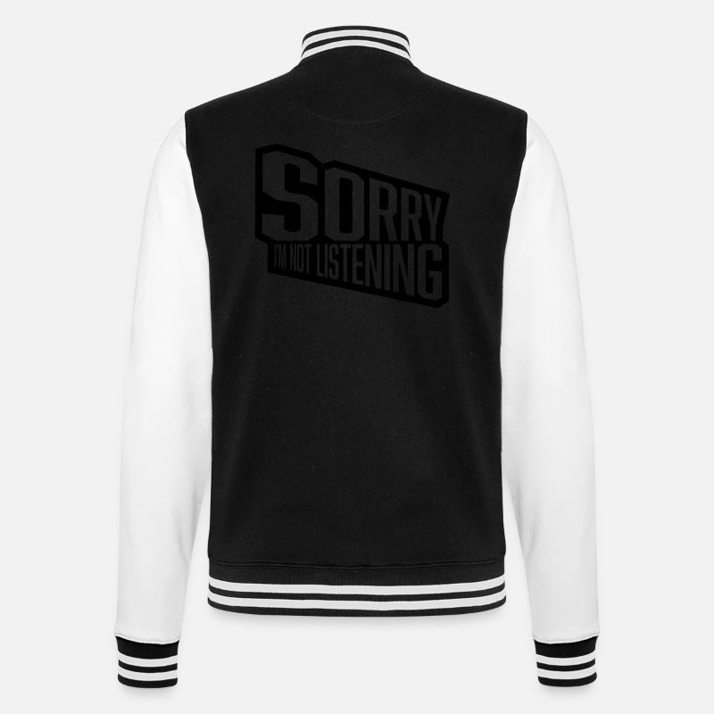 désolé de ne pas écouter - Veste Teddy - noir/blanc
