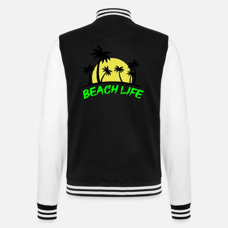 beach life - College-Sweatjacke - Schwarz/Weiß