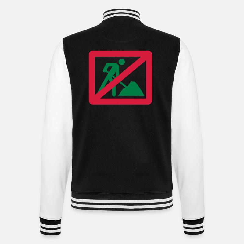 No Work - College Sweat Jacket - black/white