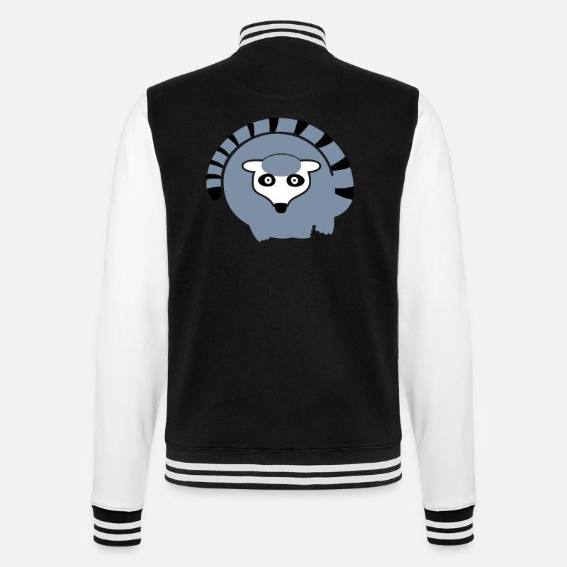 lemur (3c) - College Sweat Jacket - black/white