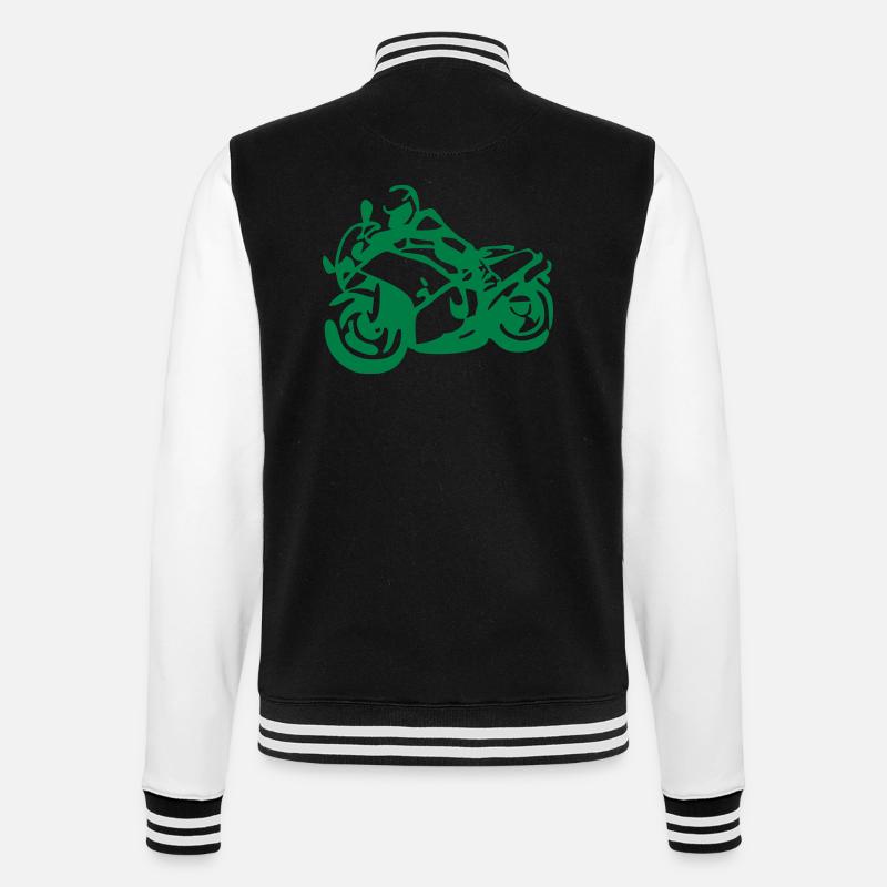 Motorradfahrer - College-Sweatjacke - Schwarz/Weiß