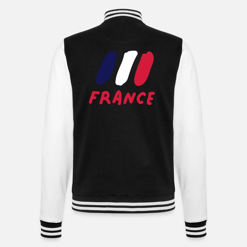France - College-Sweatjacke - Schwarz/Weiß