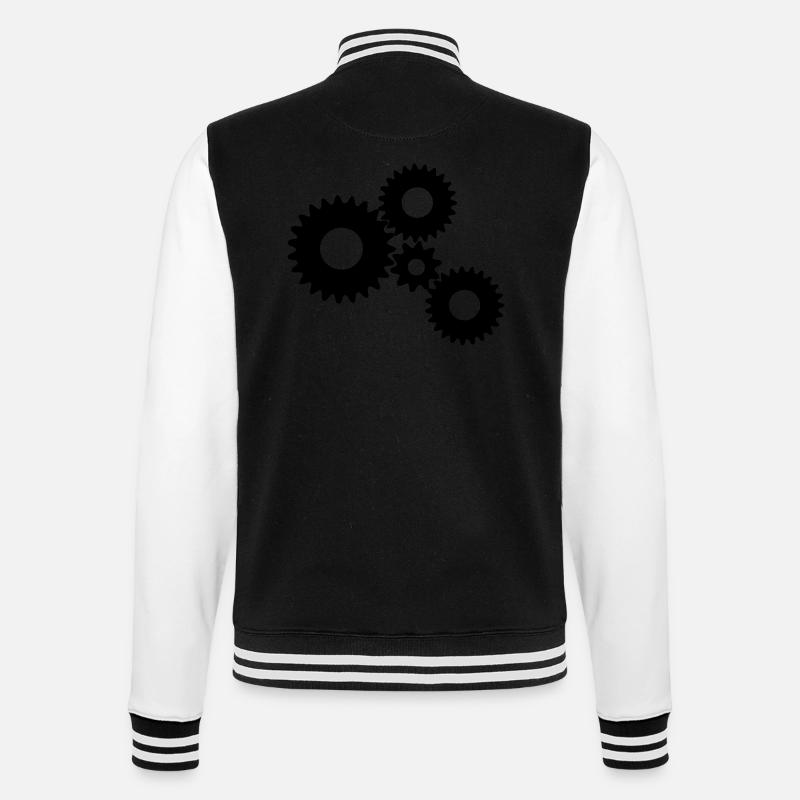 Zahnräder/Getriebe/Gear - College-Sweatjacke - Schwarz/Weiß