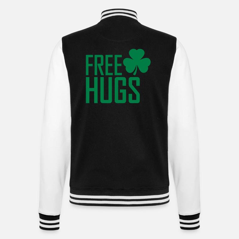 free hugs - College Sweat Jacket - black/white