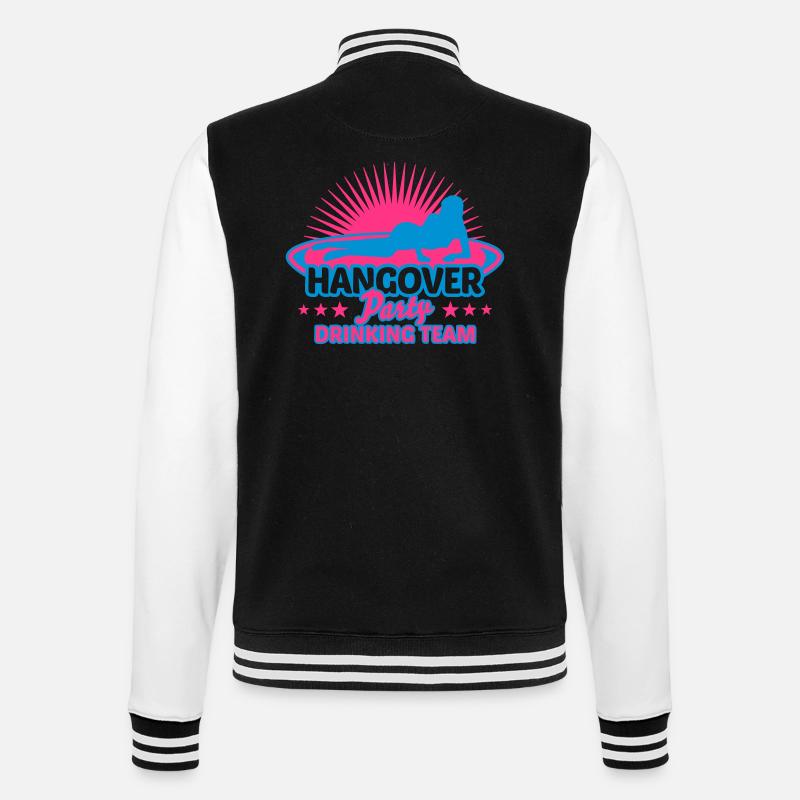 hangover party drinking team - College-Sweatjacke - Schwarz/Weiß