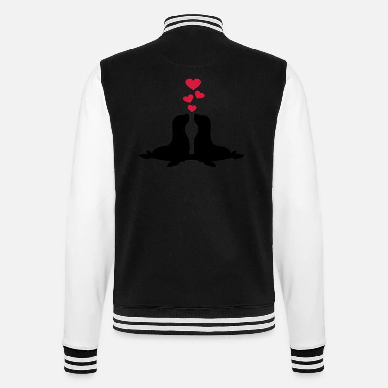 Seal - College Sweat Jacket - black/white