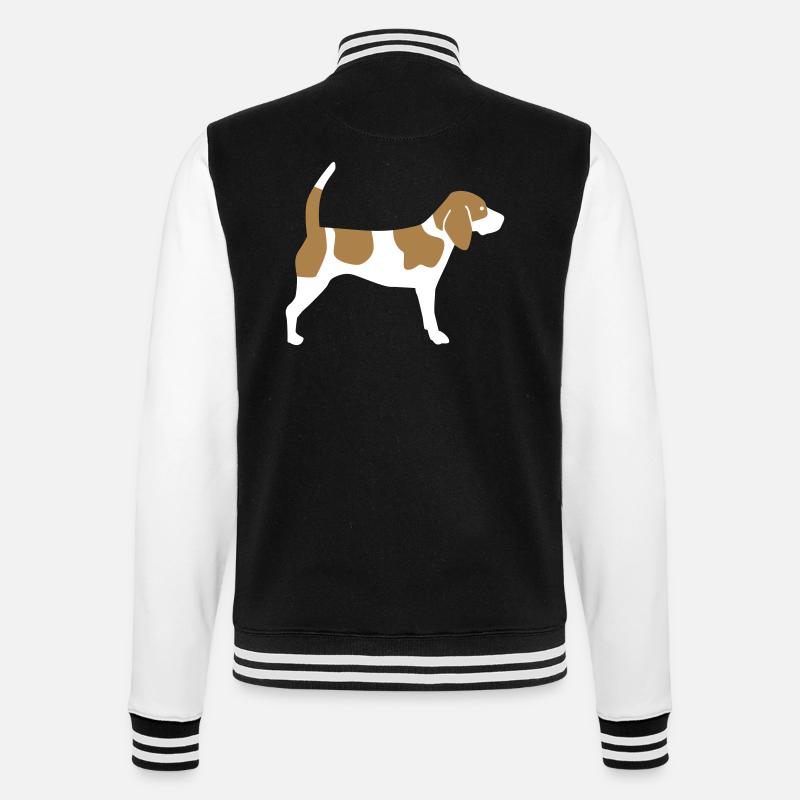 Beagle - College-Sweatjacke - Schwarz/Weiß