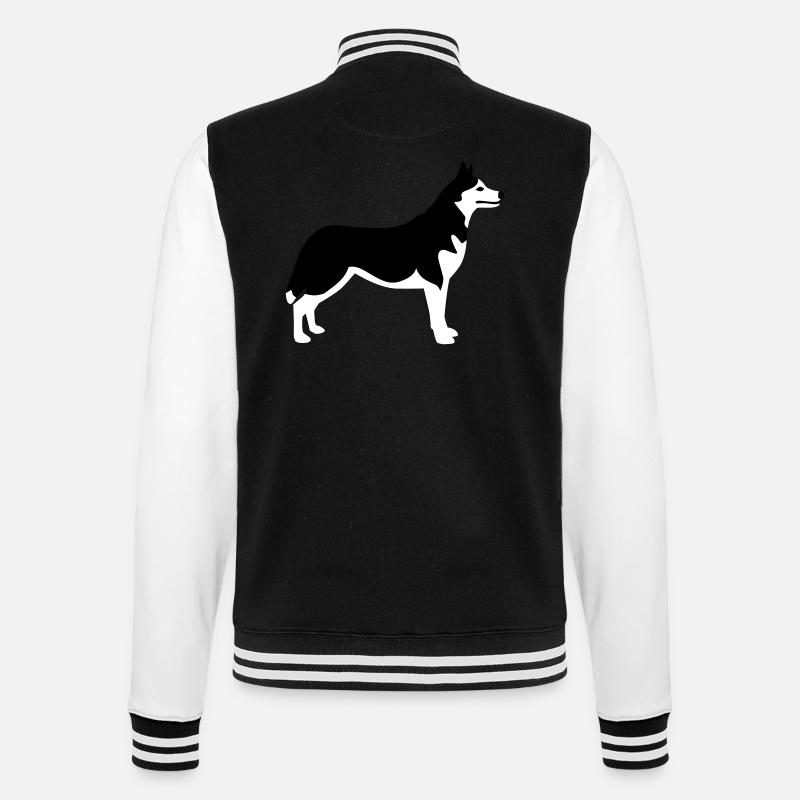 Husky - College-Sweatjacke - Schwarz/Weiß