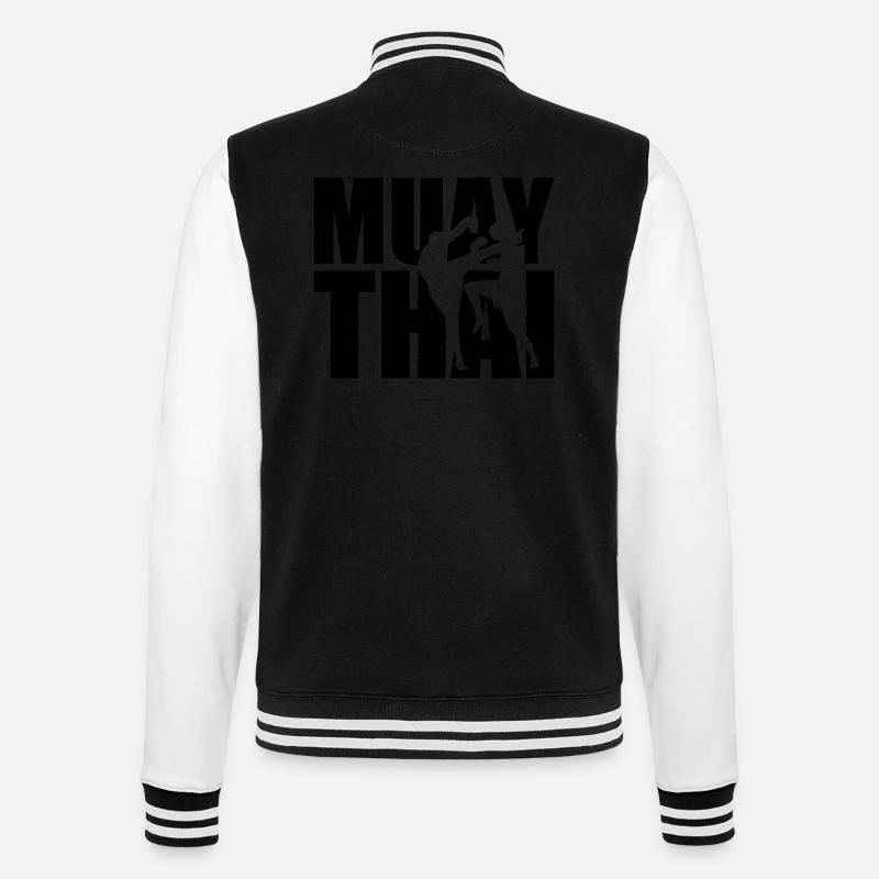 Muay Thai - College-Sweatjacke - Schwarz/Weiß