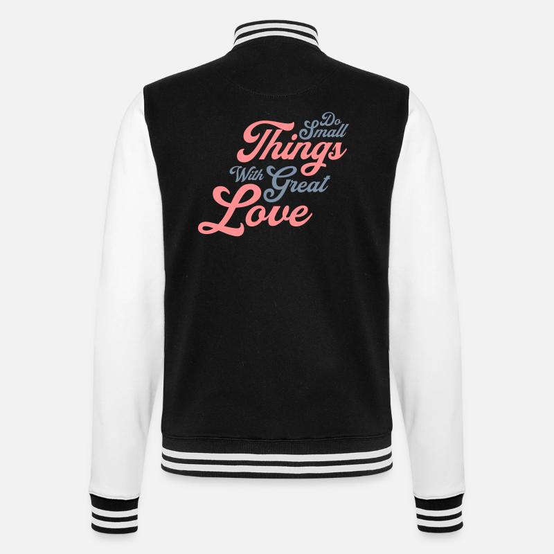 Zitat do small things - College-Sweatjacke - Schwarz/Weiß