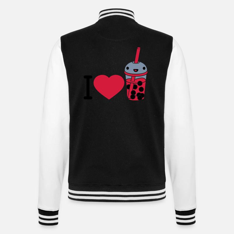 I Love Bubble Tea - College-Sweatjacke - Schwarz/Weiß