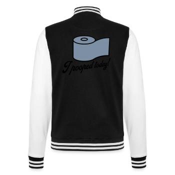 I pooped today Zitat - College-Sweatjacke - Schwarz/Weiß - Hinten - Marisol (170cm)