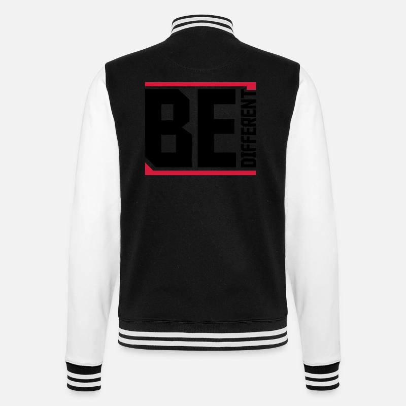 Be different Logo Design - College Sweat Jacket - black/white