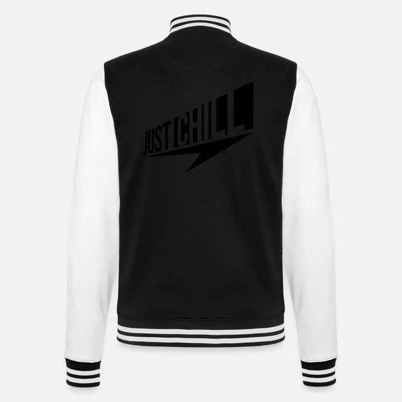 Just Chill Text Logo - College-Sweatjacke - Schwarz/Weiß