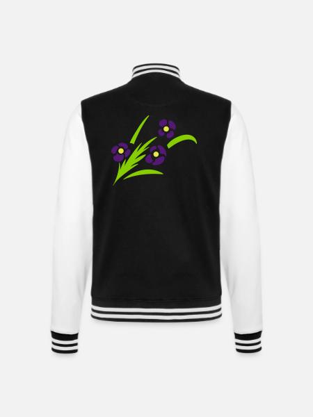fleurs en épi - Veste Teddy - noir/blanc