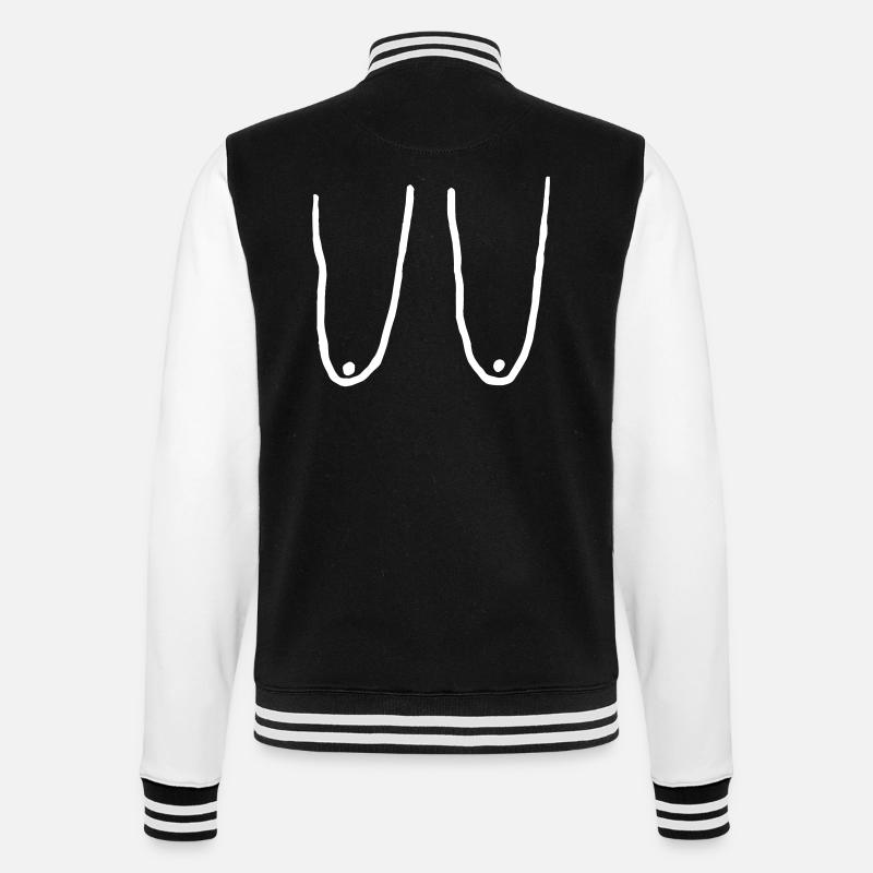 Brüste, Brüste, Brust - College-Sweatjacke - Schwarz/Weiß