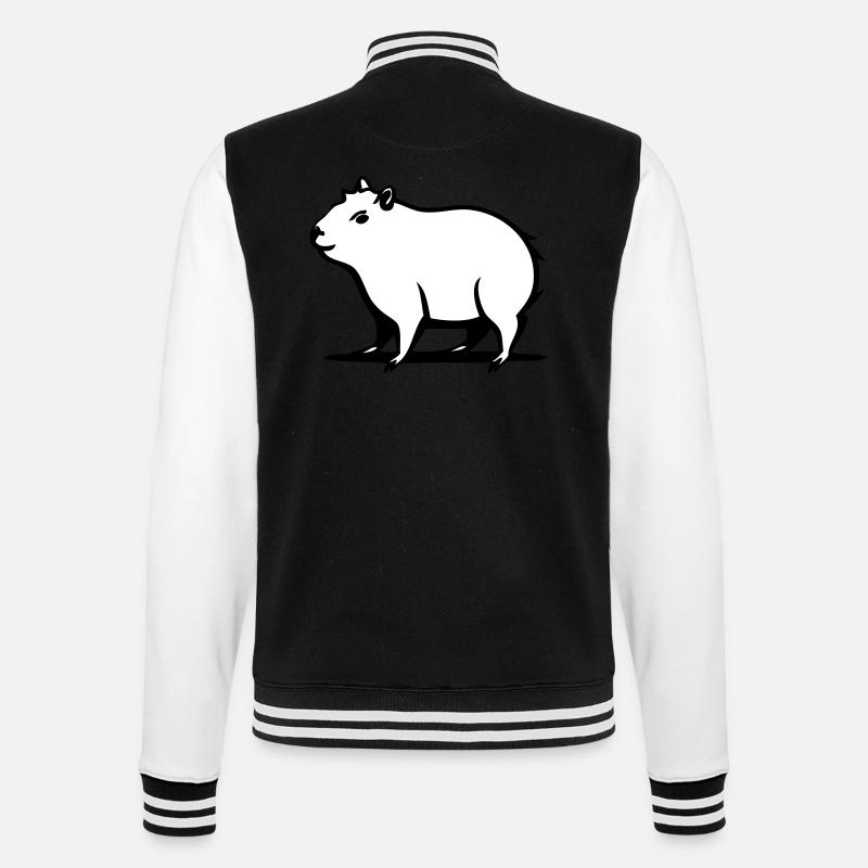Un capybara mignon dans une tige de dessin animé - Veste Teddy - noir/blanc