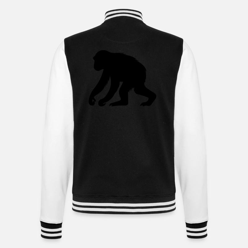 affe - College-Sweatjacke - Schwarz/Weiß