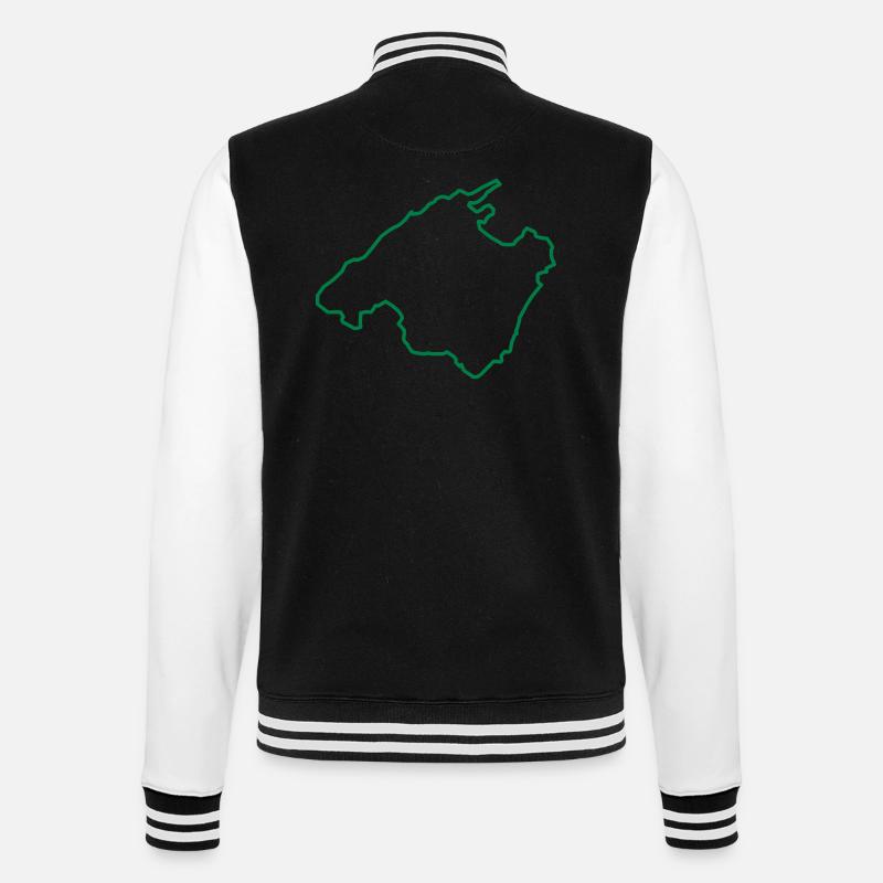 Mallorca Map Outline - College Sweat Jacket - black/white