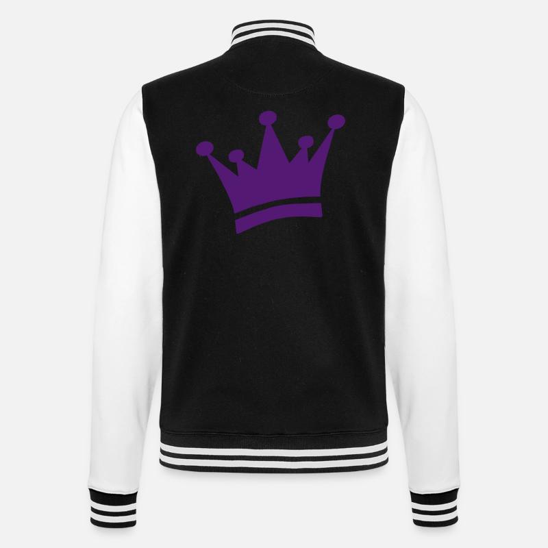 Crown as a symbol - College Sweat Jacket - black/white
