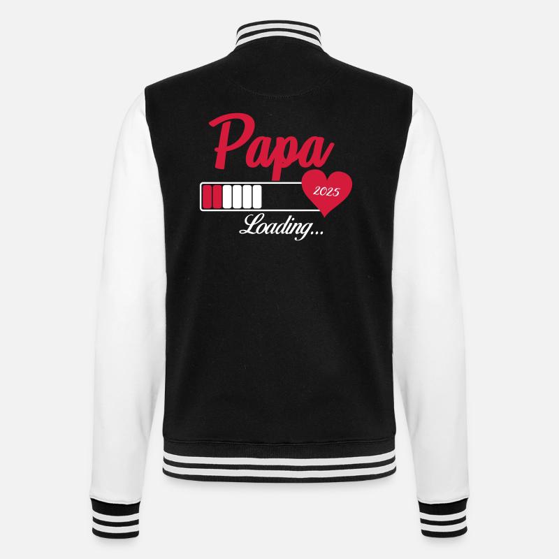 papa loading 2025 - College-Sweatjacke - Schwarz/Weiß