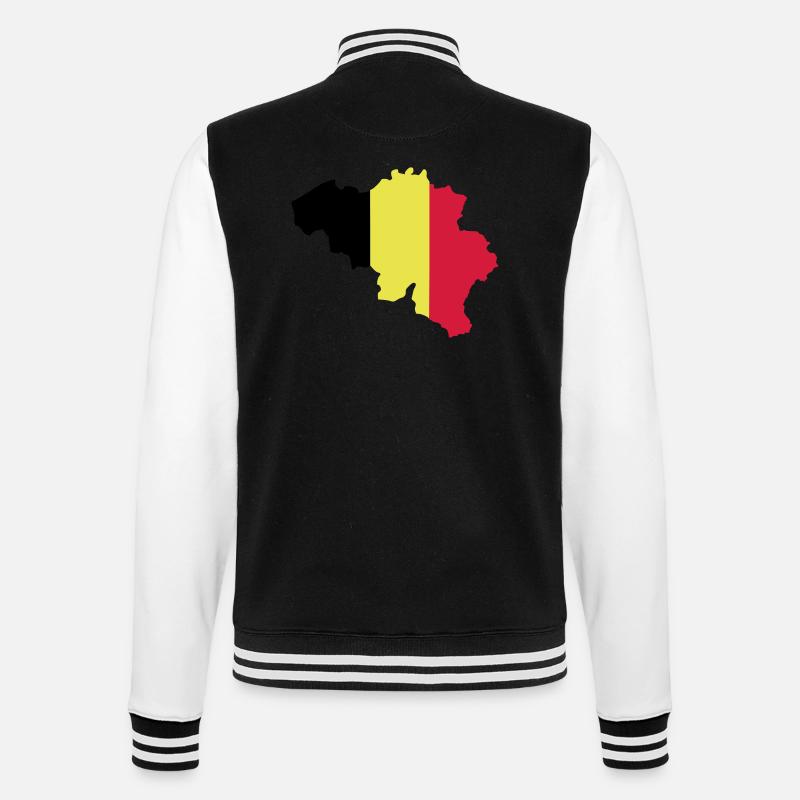 belgium drapeau map - Veste Teddy - noir/blanc