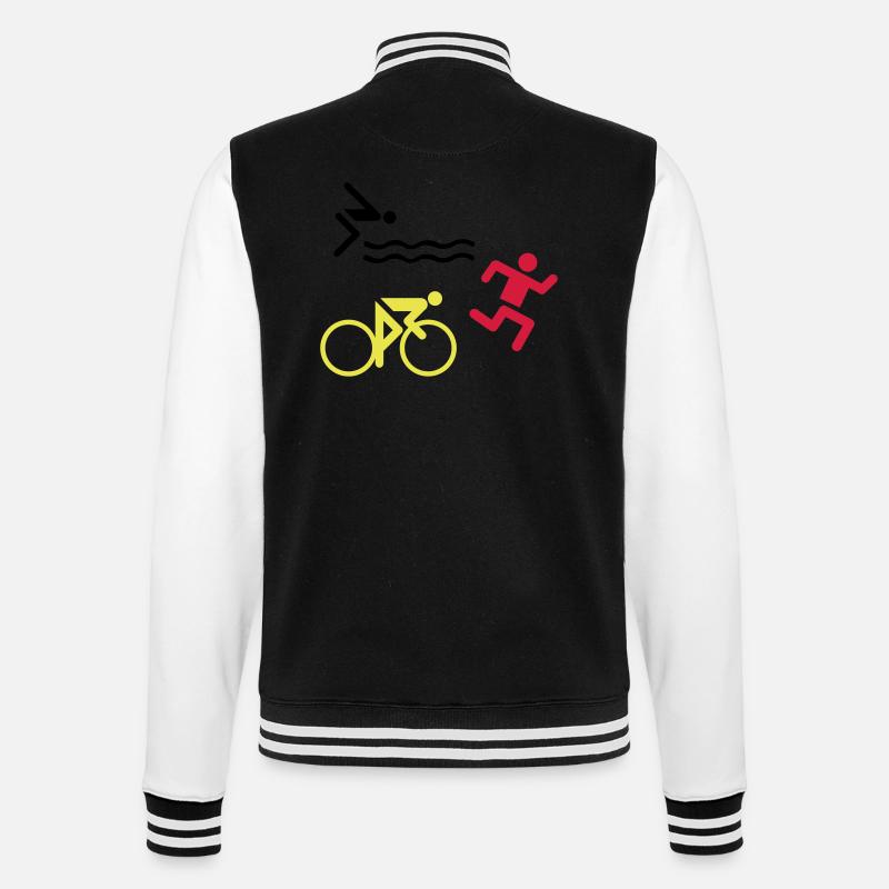 Triathlon - College-Sweatjacke - Schwarz/Weiß