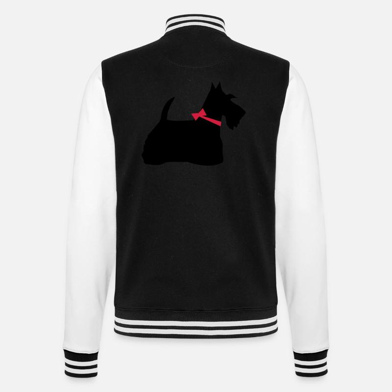 Scotch Terrier - College-Sweatjacke - Schwarz/Weiß
