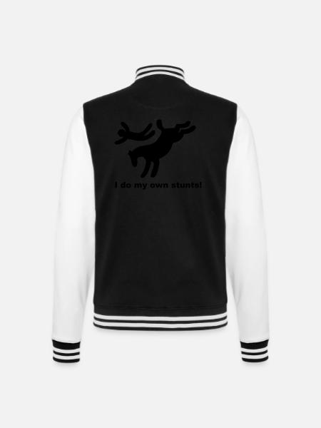 I do my own stunts - College Sweat Jacket - black/white