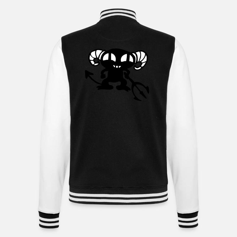 devil - College Sweat Jacket - black/white
